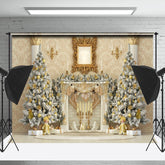 Lofaris Elegant Blumen Drucken Wand Weihnachten Kamin Hintergrund